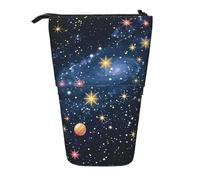 ttyuac Constellation Star Clusters Galaxies Print Pencil Case, Expandable Pencil Case Portable Pen Case for Stationery Storage, Pencil Bags with Practical Zip Simple Cosmetic Storage Bags Makeup Bag