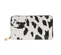 ttyuac Cow spot Print Long Wallet for Women, PU Leather Clutch Purse with Zipper & Multiple Card Slots, Travel Wallet with Smooth Zippers