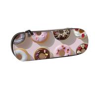 ttyuac Cupcakes Donuts Muffins Sugar Print Pencil Case, Hardshell Faux Leather Stationery Pouch Aesthetic Pencil Case for Stationery, Toiletries, Makeup, Travel, Office Supplies