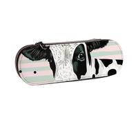 ttyuac Cute Cow Polka Dot Print Pencil Case, Hardshell Faux Leather Stationery Pouch Aesthetic Pencil Case for Stationery, Toiletries, Makeup, Travel, Office Supplies