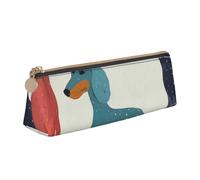 ttyuac Cute Dachshound Dogs Print Leather Pencil Case - Cute Pen Case, Stylish Pencil Case with Practical Zip for Storing Pens Pencils & Cosmetics Desk Supplies Organisers Office Supplies