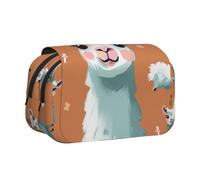 ttyuac Cute Llama Print Pencil Case, Double-Layer Big Pencil Pouch Bag, Stationery Pen Case Office Stationery Organizer Multifunctional Pencil Bag Pen Marker Case