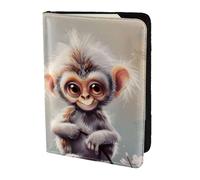 ttyuac Cute Monkey Art Print Passport Holder 5.5 Inch, PU Leather Passport Cover for Travel, Airplane, Train & Holiday Adventures for Women Men Travelling Essentials