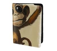 ttyuac Cute Monkey Print Print Passport Holder 5.5 Inch, PU Leather Passport Cover for Travel, Airplane, Train & Holiday Adventures for Women Men Travelling Essentials