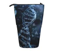 ttyuac DNA Chain Photo Print Pencil Case, Expandable Pencil Case Portable Pen Case for Stationery Storage, Pencil Bags with Practical Zip Simple Cosmetic Storage Bags Makeup Bag