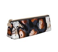 ttyuac Dog Paw Print Print Leather Pencil Case - Cute Pen Case, Stylish Pencil Case with Practical Zip for Storing Pens Pencils & Cosmetics Desk Supplies Organisers Office Supplies