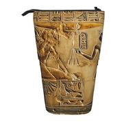 ttyuac Egypt Hieroglyphics Print Pencil Case, Expandable Pencil Case Portable Pen Case for Stationery Storage, Pencil Bags with Practical Zip Simple Cosmetic Storage Bags Makeup Bag
