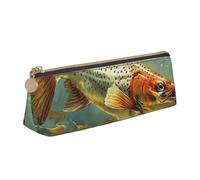 ttyuac Fly Fish Print Leather Pencil Case - Cute Pen Case, Stylish Pencil Case with Practical Zip for Storing Pens Pencils & Cosmetics Desk Supplies Organisers Office Supplies