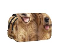 ttyuac Golden Retriever Dogs Puppies Pets Print Pencil Case, Double-Layer Big Pencil Pouch Bag, Stationery Pen Case Office Stationery Organizer Multifunctional Pencil Bag Pen Marker Case