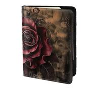 ttyuac Gothic Rose Print Passport Holder 5.5 Inch, PU Leather Passport Cover for Travel, Airplane, Train & Holiday Adventures for Women Men Travelling Essentials