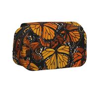 ttyuac Heaps of Orange Monarch Butterflies Print Pencil Case, Double-Layer Big Pencil Pouch Bag, Stationery Pen Case Office Stationery Organizer Multifunctional Pencil Bag Pen Marker Case