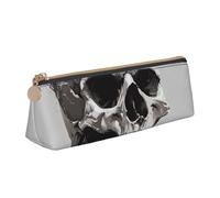 ttyuac Horror Skull Print Leather Pencil Case - Cute Pen Case, Stylish Pencil Case with Practical Zip for Storing Pens Pencils & Cosmetics Desk Supplies Organisers Office Supplies