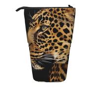 ttyuac Leopard Animal Print Print Pencil Case, Expandable Pencil Case Portable Pen Case for Stationery Storage, Pencil Bags with Practical Zip Simple Cosmetic Storage Bags Makeup Bag
