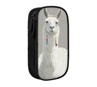 ttyuac Llama Print Print Pencil Case, Large Capacity 2 Compartment Dual Zips Pouch, Premium Oxford Fabric Aesthetic Pencil case Stationery Organizer for Boys Girls Supplies Makeup Bag