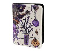 ttyuac Magic Witch Witchcraft Bohemian Drawing Print Passport Holder 5.5 Inch, PU Leather Passport Cover for Travel, Airplane, Train & Holiday Adventures for Women Men Travelling Essentials