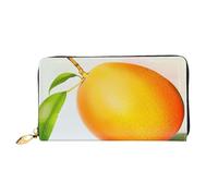 ttyuac Mango Print Long Wallet for Women, PU Leather Clutch Purse with Zipper & Multiple Card Slots, Travel Wallet with Smooth Zippers
