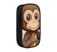ttyuac Monkey Art Print Print Pencil Case, Large Capacity 2 Compartment Dual Zips Pouch, Premium Oxford Fabric Aesthetic Pencil case Stationery Organizer for Boys Girls Supplies Makeup Bag