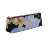 ttyuac Orchids Print Print Leather Pencil Case - Cute Pen Case, Stylish Pencil Case with Practical Zip for Storing Pens Pencils & Cosmetics Desk Supplies Organisers Office Supplies