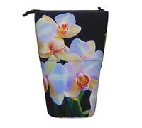 ttyuac Orchids Print Print Pencil Case, Expandable Pencil Case Portable Pen Case for Stationery Storage, Pencil Bags with Practical Zip Simple Cosmetic Storage Bags Makeup Bag