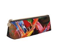 ttyuac Origami Paper Cranes Print Leather Pencil Case - Cute Pen Case, Stylish Pencil Case with Practical Zip for Storing Pens Pencils & Cosmetics Desk Supplies Organisers Office Supplies