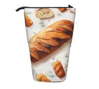 ttyuac Painted Bread Print Pencil Case, Expandable Pencil Case Portable Pen Case for Stationery Storage, Pencil Bags with Practical Zip Simple Cosmetic Storage Bags Makeup Bag