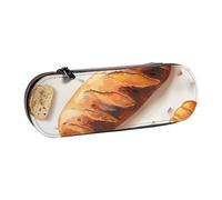 ttyuac Painted Bread Print Pencil Case, Hardshell Faux Leather Stationery Pouch Aesthetic Pencil Case for Stationery, Toiletries, Makeup, Travel, Office Supplies