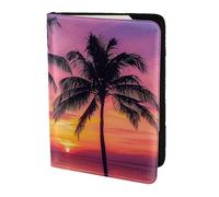 ttyuac Palm Trees Silhouette at Sunset Print Passport Holder 5.5 Inch, PU Leather Passport Cover for Travel, Airplane, Train & Holiday Adventures for Women Men Travelling Essentials