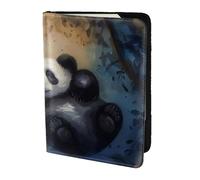 ttyuac Panda Print Passport Holder 5.5 Inch, PU Leather Passport Cover for Travel, Airplane, Train & Holiday Adventures for Women Men Travelling Essentials