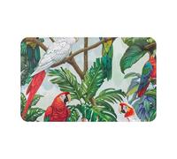 ttyuac Parrot Birds and Tropical Tree Print Door Mats Indoor, Washable Dirt Trapper Mat Absorbent Low Profile Doormat for Entrance, Inside, Kitchen, Front Back Door, Bathroom Laundry Room 50 x 80 cm