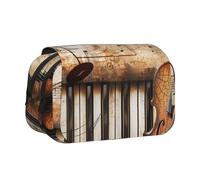 ttyuac Piano Violin Music Notes Print Pencil Case, Double-Layer Big Pencil Pouch Bag, Stationery Pen Case Office Stationery Organizer Multifunctional Pencil Bag Pen Marker Case