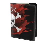 ttyuac Pirate Flag Print Passport Holder 5.5 Inch, PU Leather Passport Cover for Travel, Airplane, Train & Holiday Adventures for Women Men Travelling Essentials