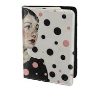 ttyuac Polka Dot Print Passport Holder 5.5 Inch, PU Leather Passport Cover for Travel, Airplane, Train & Holiday Adventures for Women Men Travelling Essentials