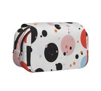 ttyuac Polka dot Print Pencil Case, Double-Layer Big Pencil Pouch Bag, Stationery Pen Case Office Stationery Organizer Multifunctional Pencil Bag Pen Marker Case