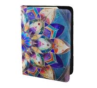 ttyuac Rectangle Mandala Print Passport Holder 5.5 Inch, PU Leather Passport Cover for Travel, Airplane, Train & Holiday Adventures for Women Men Travelling Essentials