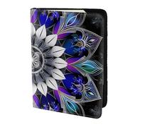 ttyuac Rectangle Mandala Print Print Passport Holder 5.5 Inch, PU Leather Passport Cover for Travel, Airplane, Train & Holiday Adventures for Women Men Travelling Essentials