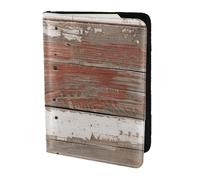 ttyuac Rustic Old Barn Wood Print Passport Holder 5.5 Inch, PU Leather Passport Cover for Travel, Airplane, Train & Holiday Adventures for Women Men Travelling Essentials