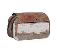 ttyuac Rustic Old Barn Wood Print Pencil Case, Double-Layer Big Pencil Pouch Bag, Stationery Pen Case Office Stationery Organizer Multifunctional Pencil Bag Pen Marker Case