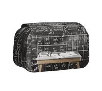 ttyuac School Math Print Pencil Case, Double-Layer Big Pencil Pouch Bag, Stationery Pen Case Office Stationery Organizer Multifunctional Pencil Bag Pen Marker Case