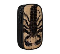 ttyuac Scorpion Print Pencil Case, Large Capacity 2 Compartment Dual Zips Pouch, Premium Oxford Fabric Aesthetic Pencil case Stationery Organizer for Boys Girls Supplies Makeup Bag