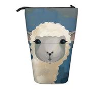 ttyuac Sheep Art Print Pencil Case, Expandable Pencil Case Portable Pen Case for Stationery Storage, Pencil Bags with Practical Zip Simple Cosmetic Storage Bags Makeup Bag