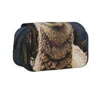 ttyuac Sheep Print Pencil Case, Double-Layer Big Pencil Pouch Bag, Stationery Pen Case Office Stationery Organizer Multifunctional Pencil Bag Pen Marker Case