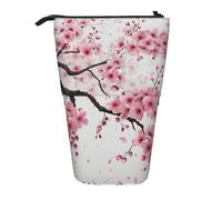 ttyuac Tempting Cherry Blossoms Art Print Pencil Case, Expandable Pencil Case Portable Pen Case for Stationery Storage, Pencil Bags with Practical Zip Simple Cosmetic Storage Bags Makeup Bag
