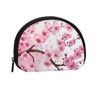 ttyuac Tempting Cherry Blossoms Print Coin Purse, Small Coin Purse with Zip, Cosmetic Bag, Coin Holder Purse, Portable Purse, Women's Mini Bag for Storing Change, Cards, Keys