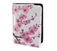 ttyuac Tempting Cherry Blossoms Print Passport Holder 5.5 Inch, PU Leather Passport Cover for Travel, Airplane, Train & Holiday Adventures for Women Men Travelling Essentials