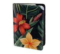 ttyuac Tropical Flower Print Passport Holder 5.5 Inch, PU Leather Passport Cover for Travel, Airplane, Train & Holiday Adventures for Women Men Travelling Essentials