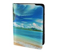 ttyuac Tropical Palm Tree Hawaii Beach Print Passport Holder 5.5 Inch, PU Leather Passport Cover for Travel, Airplane, Train & Holiday Adventures for Women Men Travelling Essentials