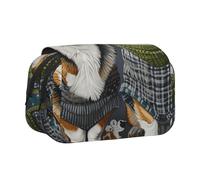 ttyuac Wearing Clothes Corgi Dogs Print Pencil Case, Double-Layer Big Pencil Pouch Bag, Stationery Pen Case Office Stationery Organizer Multifunctional Pencil Bag Pen Marker Case