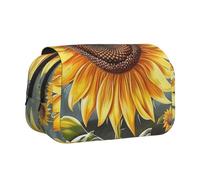 ttyuac You are My Sunshine Sunflower Print Pencil Case, Double-Layer Big Pencil Pouch Bag, Stationery Pen Case Office Stationery Organizer Multifunctional Pencil Bag Pen Marker Case