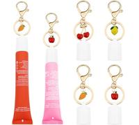 TTYY Keychain Cap for Summer Fridays 0.5 Oz,Fruit Keychain Holder for LANGIGE 0.35 oz Lip Balm（No Lip Balm）, Apple, Medium