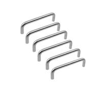 TTZEZE Cabinet Pull Handle,SUS304 Drawer Handle, U Shape Closet Handle,Solid Silver D-Shape Door Handle,Heavy Duty Industrial 100mm/4''Hole Center Cabinet Hardware for Bedroom Bathroom Kitchen,6PCS